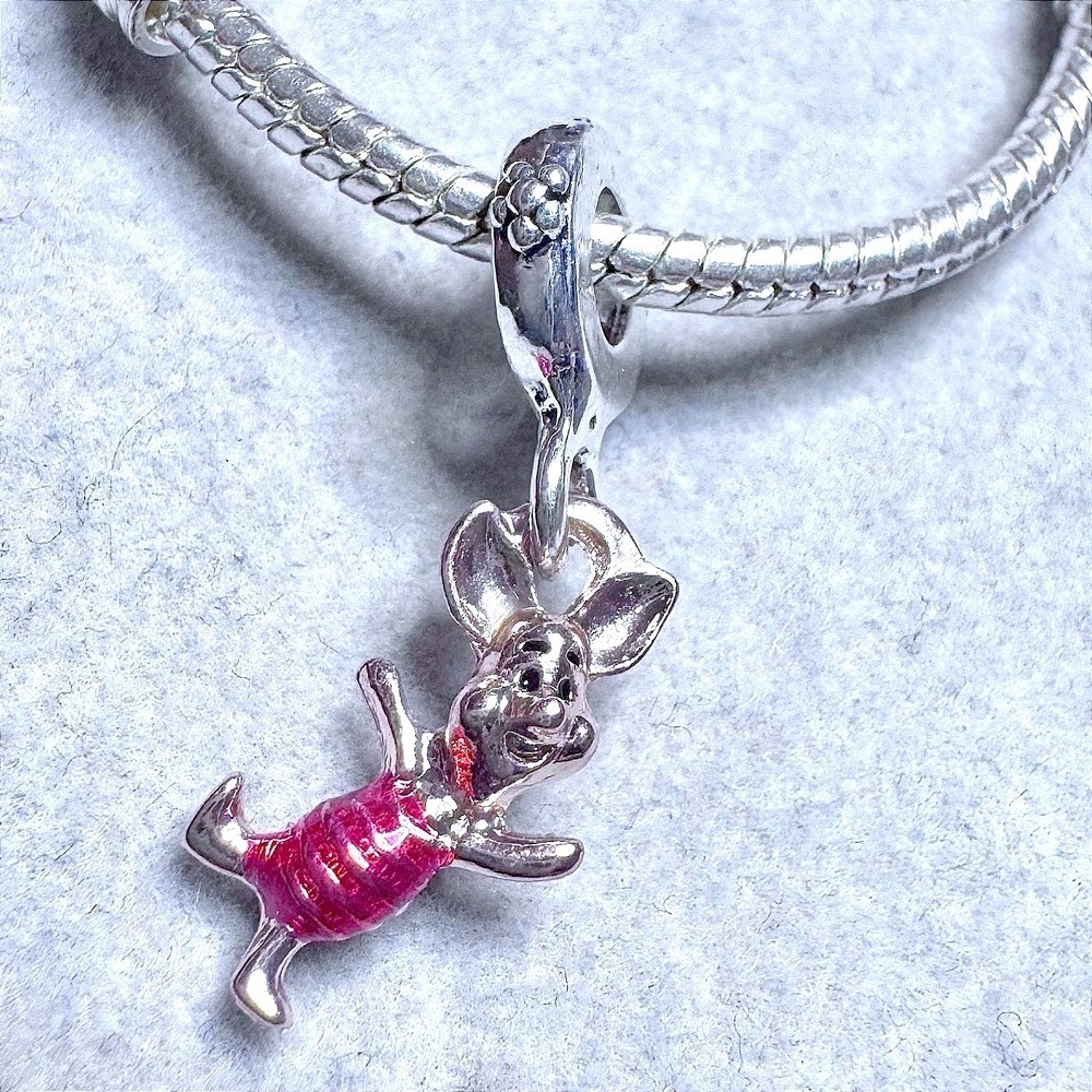 Disney Pink Piglet From Winnie the Pooh Dangle Charm fits PANDORA
